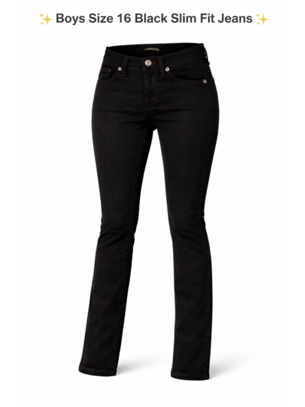 Boys True Religion Black Slim Fit Jeans Size 16 with Red Stitching
193